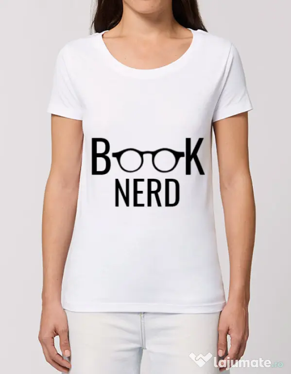 Tricou STANLEY STELLA dama Book nerd Alb