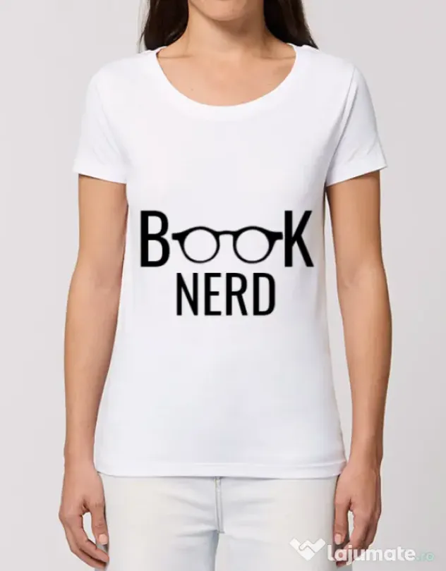 Tricou STANLEY STELLA dama Book nerd Alb