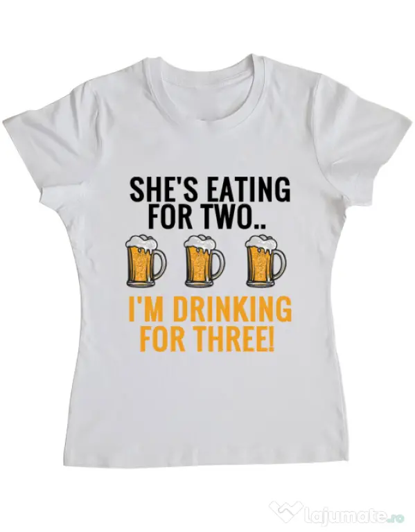 Tricou ADLER dama Drinking for three Alb