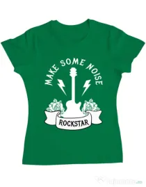 Tricou ADLER dama Make some noise Verde mediu
