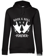 Hoodie dama cu gluga Rock and roll Negru