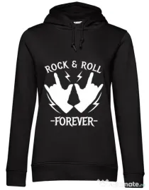 Hoodie dama cu gluga Rock and roll Negru