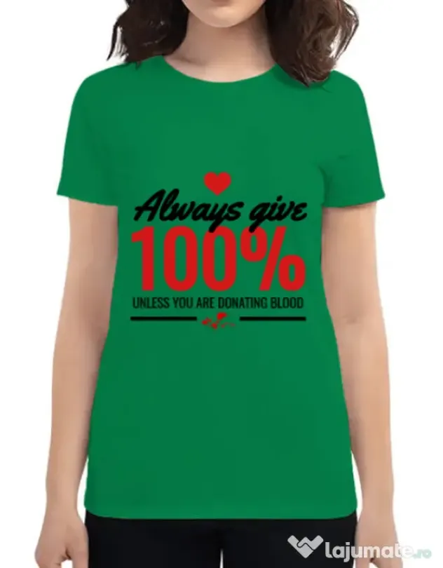Tricou ADLER dama Always give Verde mediu