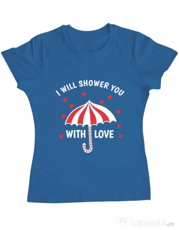 Tricou ADLER dama Raining love Albastru azuriu