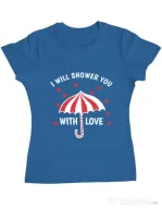 Tricou ADLER dama Raining love Albastru azuriu