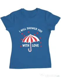 Tricou ADLER dama Raining love Albastru azuriu