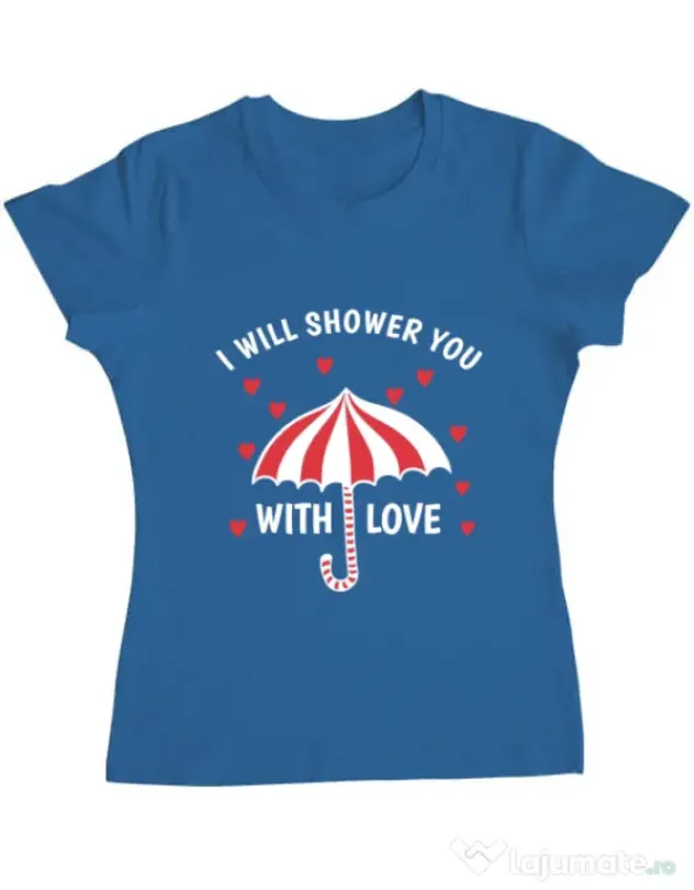 Tricou ADLER dama Raining love Albastru azuriu