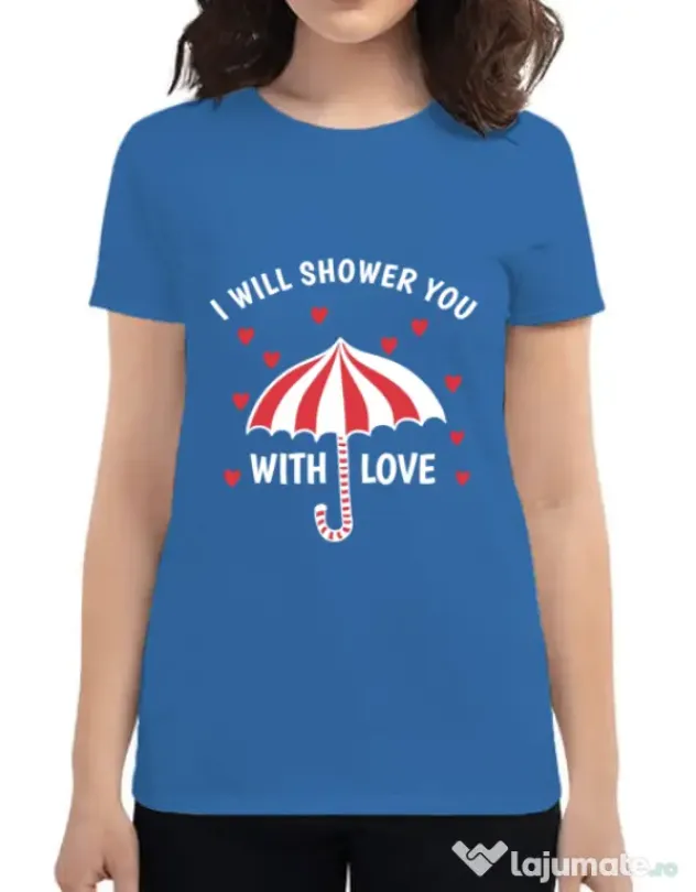 Tricou ADLER dama Raining love Albastru azuriu