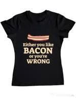 Tricou ADLER dama Bacon lover Negru