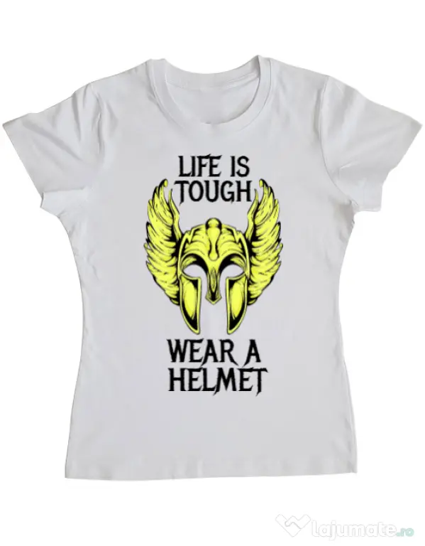 Tricou ADLER dama Life is tough Alb