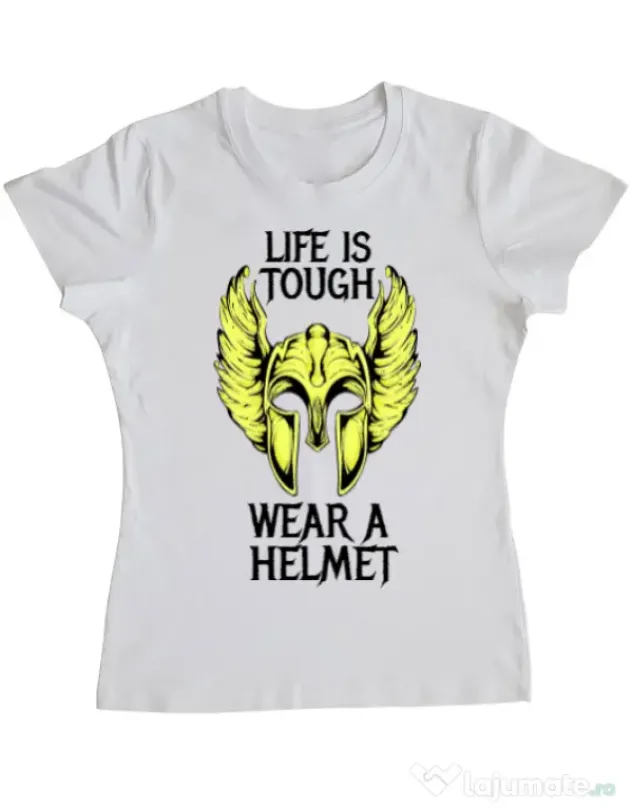 Tricou ADLER dama Life is tough Alb