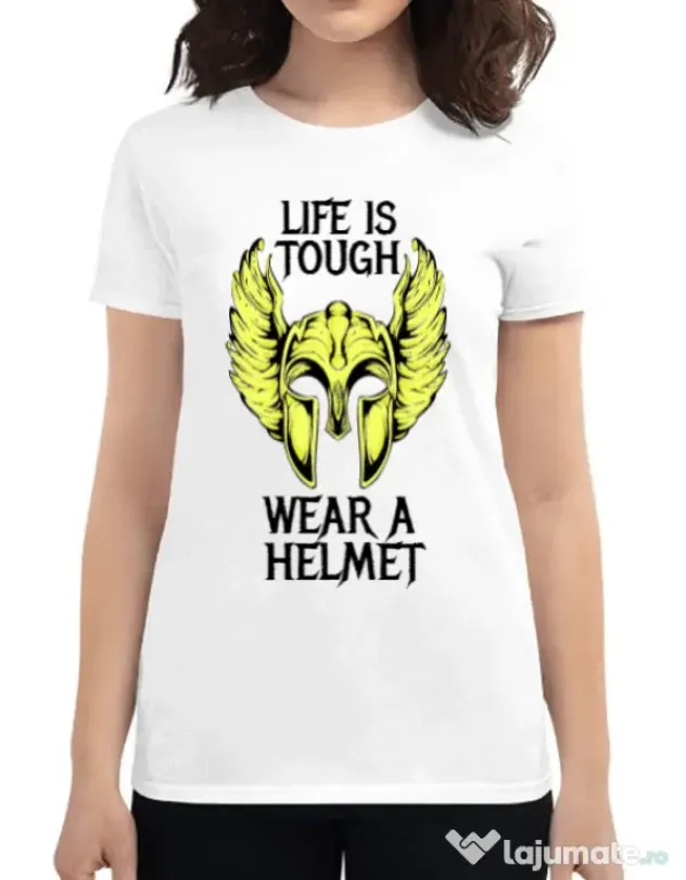 Tricou ADLER dama Life is tough Alb