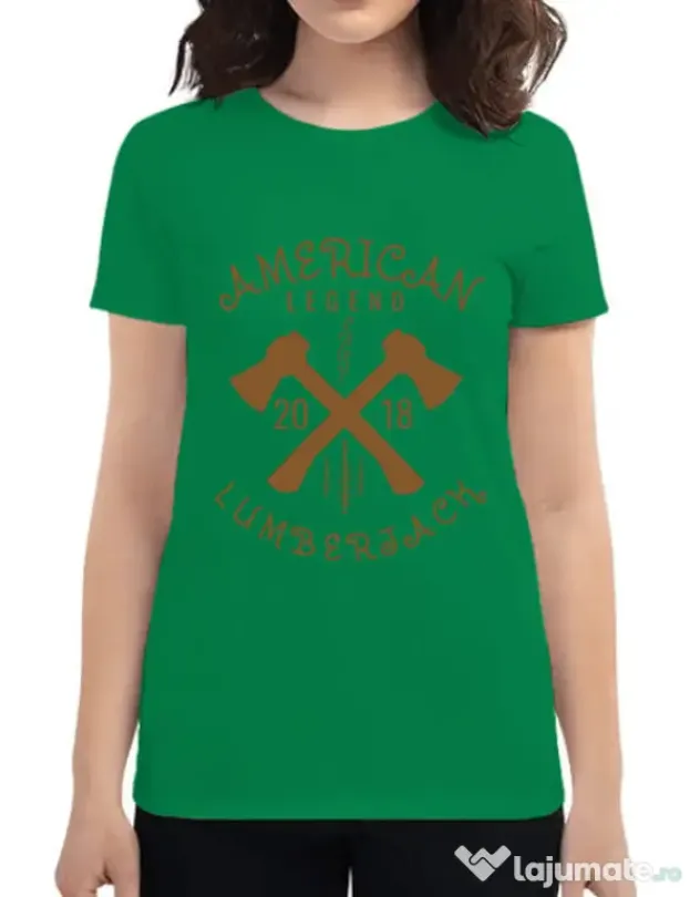 Tricou ADLER dama American lumberjack Verde mediu