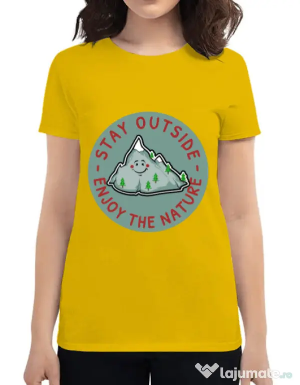 Tricou ADLER dama Stay outside Galben