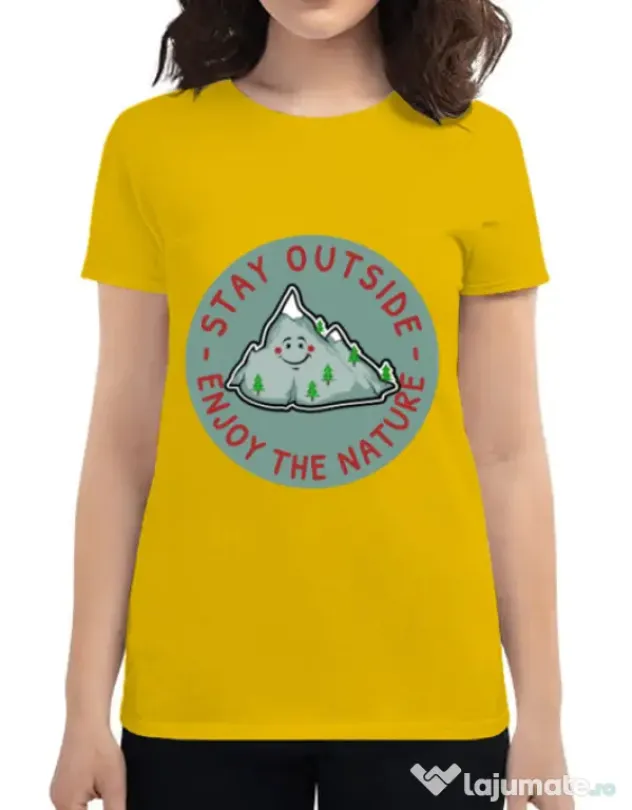 Tricou ADLER dama Stay outside Galben