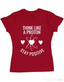 Tricou ADLER dama Stay positive Rosu