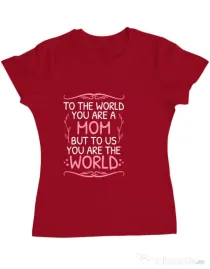 Tricou ADLER dama You are the world Rosu