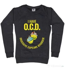 Bluza ADLER dama Obsessive cupcake disorder Negru melanj
