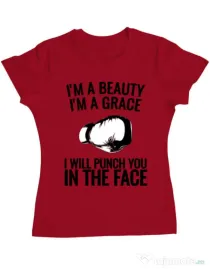 Tricou ADLER dama I am a grace Rosu