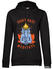 Hoodie dama cu gluga Don’t hate Negru