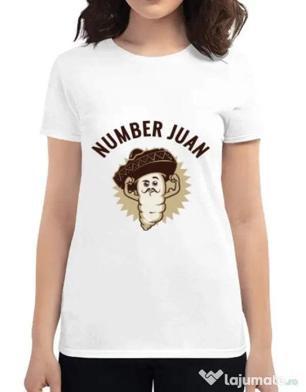 Tricou ADLER dama Number Juan Alb