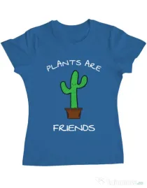 Tricou ADLER dama Plants are friends Albastru azuriu