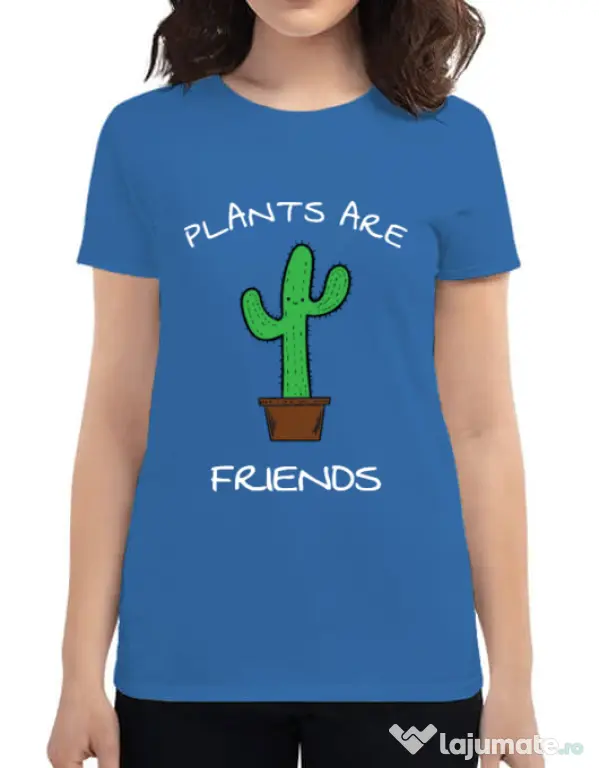 Tricou ADLER dama Plants are friends Albastru azuriu
