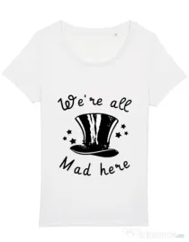 Tricou STANLEY STELLA dama We’re all mad here Alb