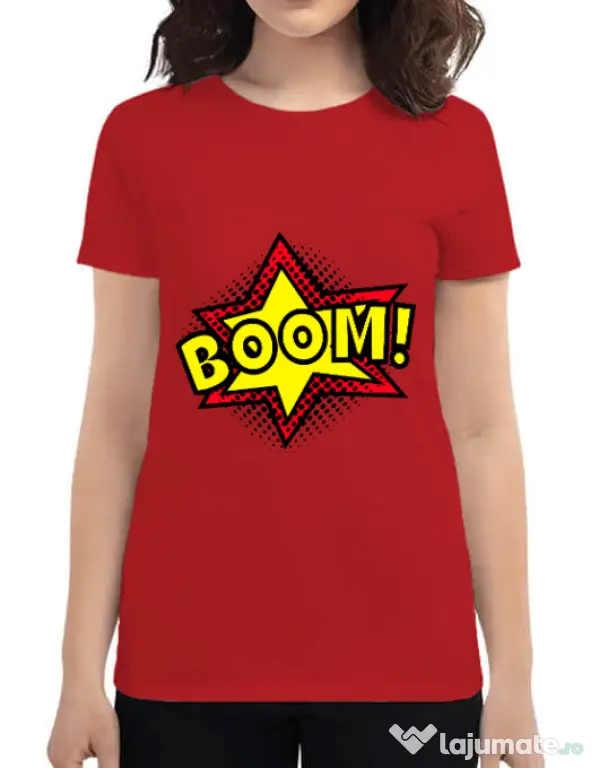 Tricou ADLER dama Boom! Rosu