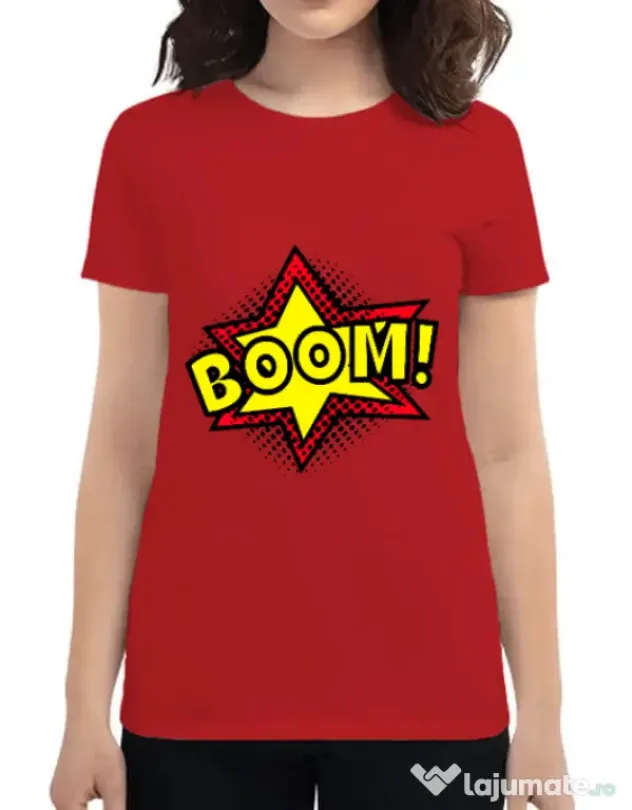 Tricou ADLER dama Boom! Rosu