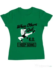 Tricou ADLER dama I keep going Verde mediu