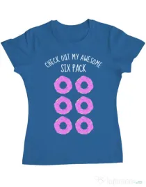 Tricou ADLER dama Awesome sixpack Albastru azuriu