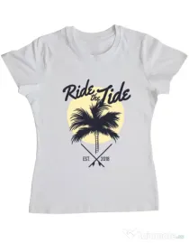 Tricou ADLER dama Ride the tide Alb