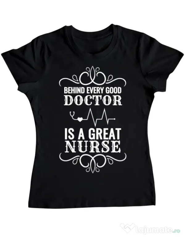 Tricou ADLER dama Great nurse Negru