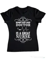 Tricou ADLER dama Great nurse Negru