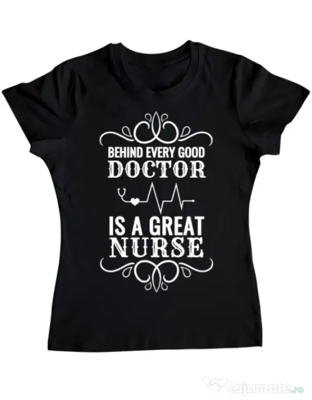 Tricou ADLER dama Great nurse Negru