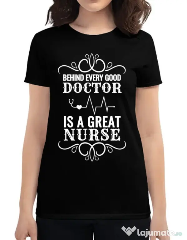 Tricou ADLER dama Great nurse Negru