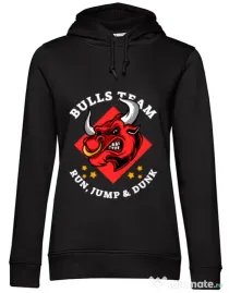 Hoodie dama cu gluga Run jump & dunk Negru