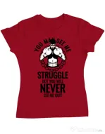 Tricou ADLER dama Never quit Rosu