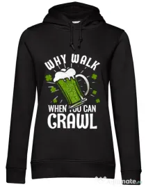 Hoodie dama cu gluga Why walk Negru