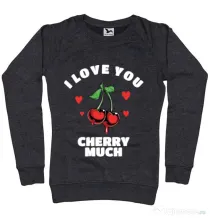 Bluza ADLER dama Love you cherry much Negru melanj