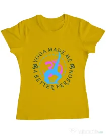 Tricou ADLER dama A better person Galben