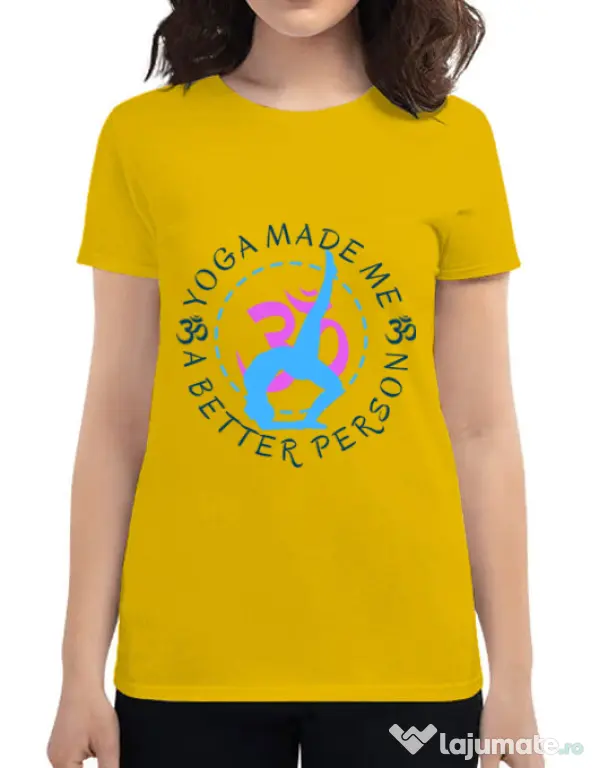 Tricou ADLER dama A better person Galben