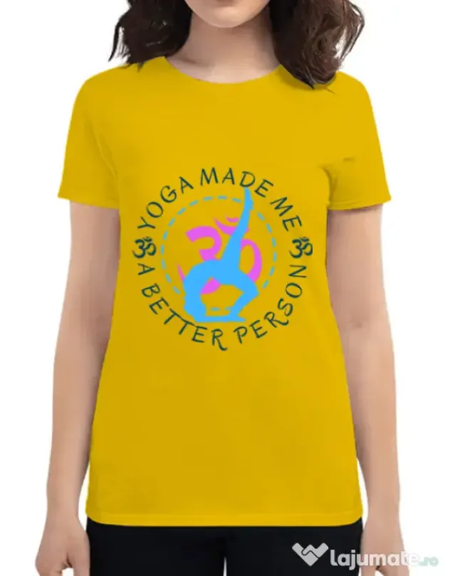 Tricou ADLER dama A better person Galben