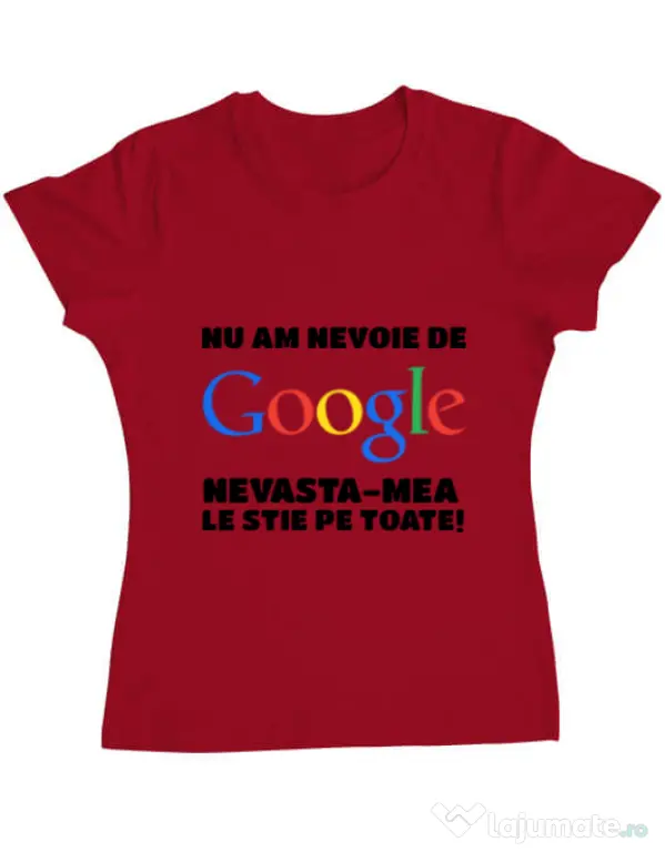 Tricou ADLER dama Nu am nevoie de google Rosu