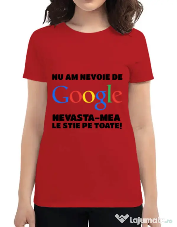 Tricou ADLER dama Nu am nevoie de google Rosu