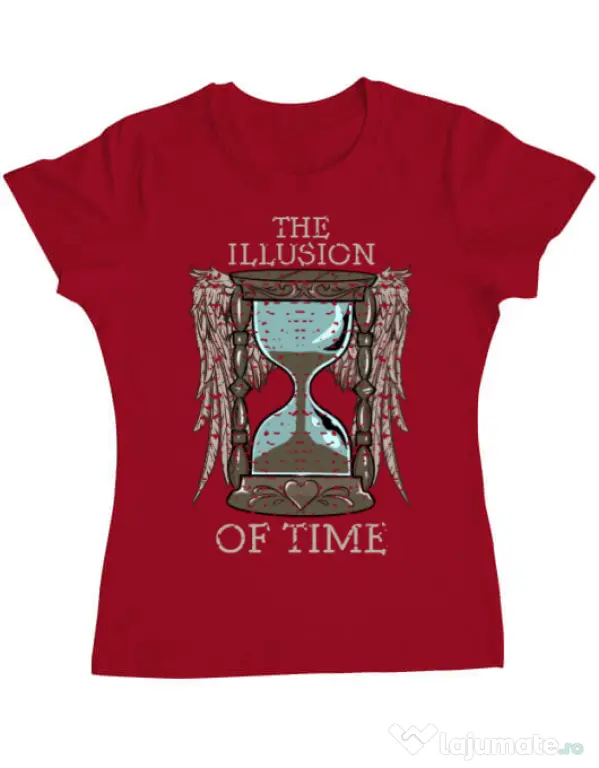 Tricou ADLER dama The illusion of time Rosu