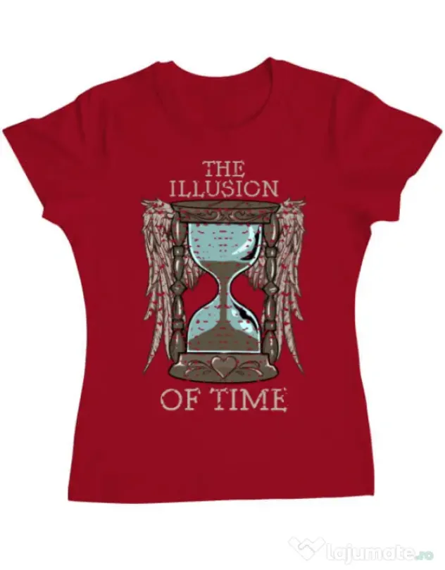 Tricou ADLER dama The illusion of time Rosu