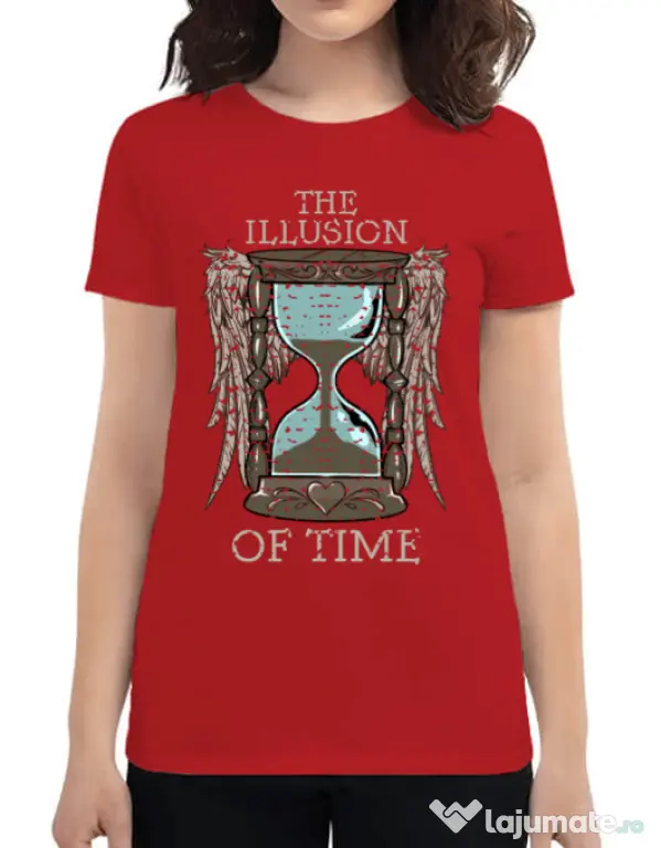 Tricou ADLER dama The illusion of time Rosu