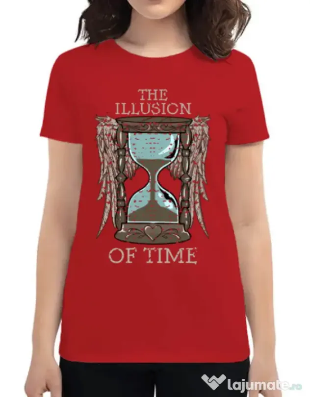 Tricou ADLER dama The illusion of time Rosu